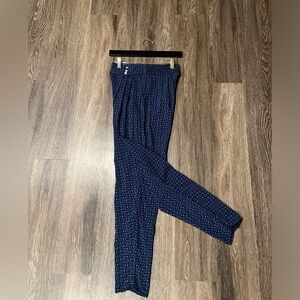 FOREVER 21 BLUE STRAIGHT LEG PANTS W/ ELASTIC BAND WAISTBAND SIZE SMALL